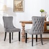 COWLOWN Set of 2 Velvet Wingback Dining Chairs, Nailhead Trim, Wood Legs, High Back Support, 280lb Capacity - 3 of 4