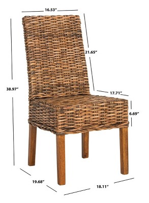 Sanibel High Back Brown Wood and Cane Side Chair