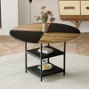 NicBex Contemporary Splicing Circular Dining Table with Storage & Metal Legs,Modern Round Kitchen Table,Dining Room Furniture - 2 of 4