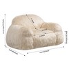 52.8"W Bean Bag Chair, Super Soft Lazy Sofa Chair with High Density Foam Padded, Faux Fur Fabric Modern Accent Chair 4L - ModernLuxe - image 3 of 4