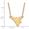 Black Bow Jewelry 14k Yellow Gold Plated Sterling Silver West Virginia Mountaineers NCAA Necklace 18 Inch - 2 of 4