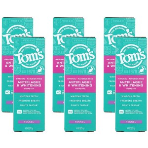 Tom's Of Maine Anitplaque and Whitening Toothpaste Fennel - Case of 6/4.5 oz - 1 of 4