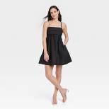 Women's Ruched Mini Babydoll Dress - A New Day™