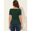Allegra K Women's Off Shoulder Basic Layering Soft Short Sleeve Shirt - 3 of 4