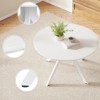 FONTOI End Tables, 47" Round Wooden Side Table with Non-slip Foot Pads, Couch Side Table for Bedroom Living Room, White, 47.2"*29.5"*47.2" - 4 of 4