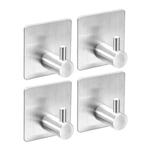 Unique Bargains 304 Waterproof Bathroom Kitchen Self Adhesive Hooks and Hangers - 1 of 4