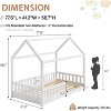 AMERLIFE Twin Size House Bed for Kids with Guardrails, Removable Rails, Playhouse Roof, Montessori Wooden Floor Bed Frame, Easy Assembly - 2 of 4