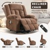 Wide Electric Power Lift Recliner Chair, Massage Sofa Chair with Heat for Elderly, Remote Control, 3 Positions, 2 Cup Holders, Side Pocket, USB Port - 3 of 4