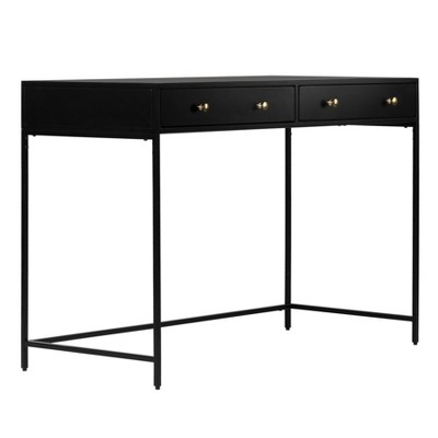 MH London Brockwell 44" Metal Writing Desk in Black