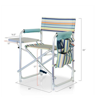 Extra-Wide Portable Sports Chair with Padded Armrests and Side Table