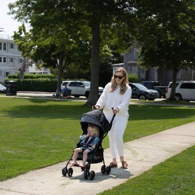 Gray Steel Lightweight Umbrella Stroller with Sun Visor