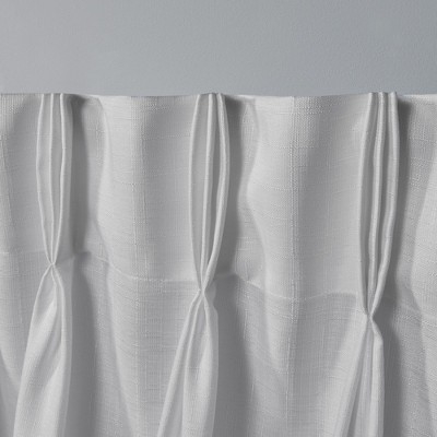 Winter White Light-Filtering Linen Pleated Window Panels