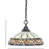 Toltec Lighting Any 1 - Light Pendant in  Dark Granite with 16" Royal Merlot Art Glass Shade - 2 of 2