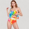Anna-Kaci Swim Women's Tankini Swimsuit with Loose Flowy Top and Tropical High Waist Bottom - 4 of 4