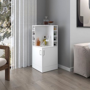 Vynxaria   Cabinet with Open Shelves and Hidden Storage ¨C Black Finish - 1 of 4