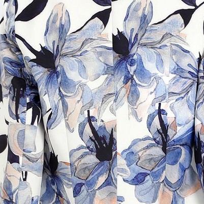 white blue-floral