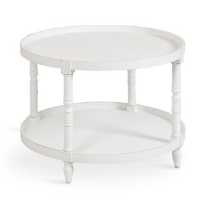 Kate and Laurel Bellport Round Wood Coffee Table, 29x29x21, White - 1 of 4