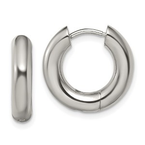 Chisel Stainless Steel Polished 4mm Hinged Hoop Earrings - 1 of 4