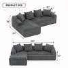 SKRAN 101"  L Shaped Modular Sofa,Combining chaise longue with 3-seater ＆ pillows ,No Installation,Corduroy for Living Room Apartment - 3 of 4