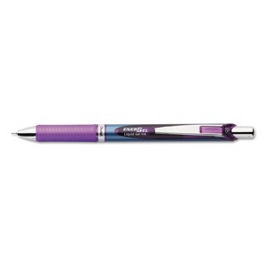 Pentel EnerGel RTX Retractable Liquid Gel Pen .5mm Silver/Violet Barrel Violet Ink BLN75V - 1 of 1
