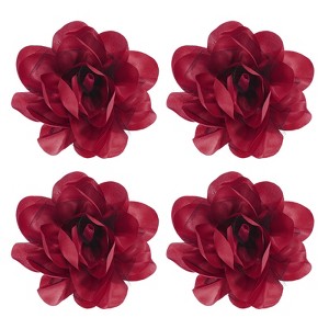 Unique Bargains Alloy Satin Fabric Big Rose Flower Dainty Brooches and Pins 4 Pcs - 1 of 4