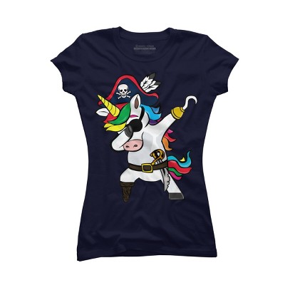 Junior's Design By Humans Dabbing Dance Pirate Unicorn Gifts Funny Halloween Costume Gift By lukesstore T-Shirt