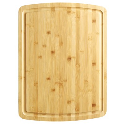 COZONY Large Bamboo Cutting Board, 0.8" Thick Reversible Butcher Block with Juice Groove, Over-the-Sink Chopping & Charcuterie Cheese Board