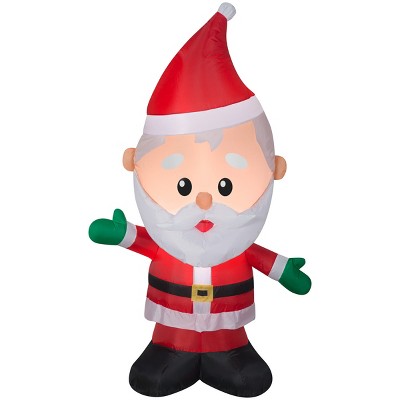 Gemmy Christmas Airblown Inflatable Santa , 4 ft Tall, Multicolored