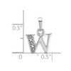 Black Bow Jewelry The Chloe Mini Diamond Accent Initial W Pendant in 14k White Gold - 4 of 4