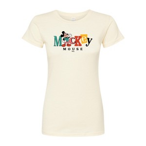 Women's - Disney - Mickey Mixed Fonts Juniors Fitted Graphic T-Shirt - 1 of 3