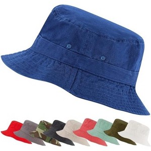 Market & Layne White Bucket Hat for Men, Women, and Teens, Adult Packable Bucket Hats for Beach Sun Summer Travel - 1 of 3