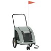 vidaXL Pet Bike Trailer Gray Oxford Fabric and Iron 26.8" x 53.9" x 28.3" - 2 of 4