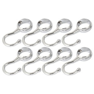 Unique Bargains Wardrobe Clothes Garment Round Tube Hooks 0.87" Dia Silver 8 Pcs - 1 of 4