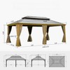 VisioGear 14'x20' Patio Hardtop Gazebo with Double Roof and Netting, Large Pavilion Gazebo for Patio Deck Garden, Yellow, 233.76"*165.6"*126.42" - 2 of 4