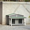 FURNIinspire Large Wooden Dog House Outdoor, Outdoor & Indoor Dog Crate, Cabin Style, With Porch, 2 Doors, Green, 47.2"*37.4"*32" - 4 of 4