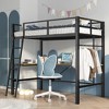 Okak Metal Loft Bed with L-Shaped Desk, No Box Spring Needed Design Twin Bed with Safety Guard and Ladder, Bed Frames for Living Room, Bedroom, Black - 2 of 4