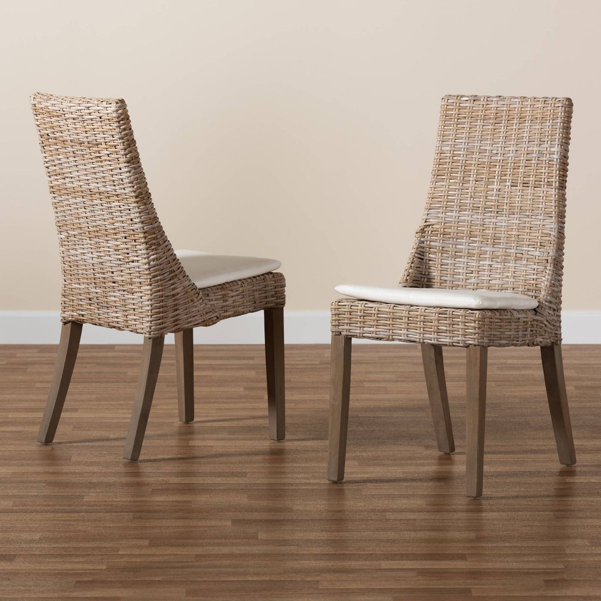 2pc Toby Rattan Dining Chair Set Brown - bali & pari: Comfort Cushion, Sturdy Backrest, Indonesian Craftsmanship - thumbnail 7