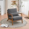Karl Home Mid Century Solid Wood Accent Chair Upholstered Armchair with an Extra Pillow - 3 of 4