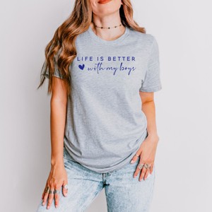 Simply Sage Market Life Is Better With My Boys Heart Short Sleeve Tee - 1 of 4
