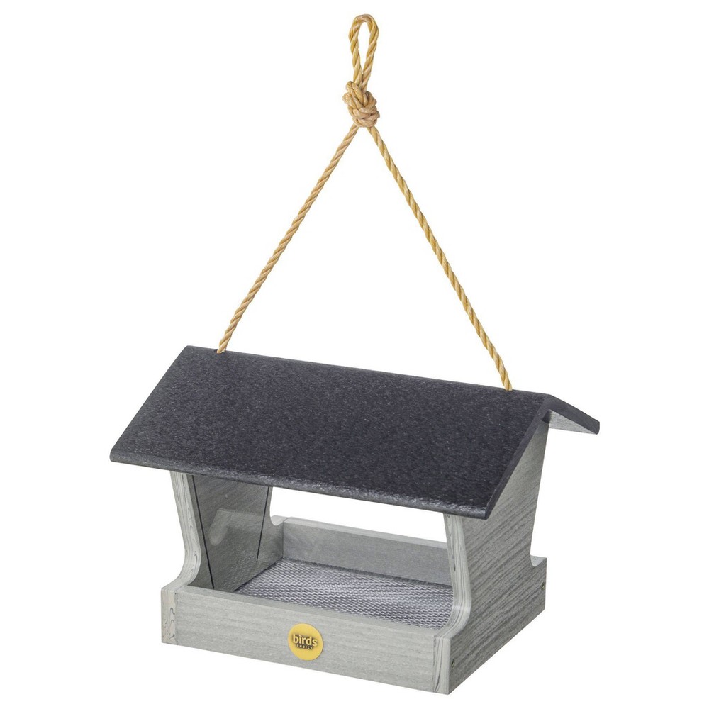 Bird Choice Medium Modern Farmhouse Hopper Bird Feeder 7" Driftwood Gray