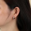 Small Hoop Cartilage Earrings Teacher Earrings for Women；White Black Enamel Hypoallergenic Hooped Gifts Gold and Silver Tone - 2 of 4