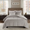 Sapphtopaz 3-Peice Faux Fur Comforter Set, All-Over Pleated Fur Bedding Set with Matching Shams, Hypoallergenic Polyester, OEKO-TEX Certified - 2 of 3
