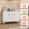 Fluted Sideboard Buffet Cabinet, Kitchen 47.2in Large Buffet Storage Cabinet Coffee Bar Cupboard 3 Drawers 2 Doors - 3 of 4