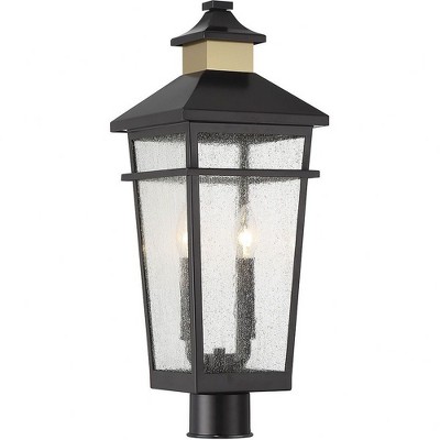 Savoy House Kingsley 2 - Light Post Light in  Matte Black/Warm Brass