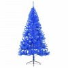 vidaXL 8 ft Artificial Half Christmas Tree with Stand – Space-Saving, Bushy, and Economical Holiday Décor - 3 of 4