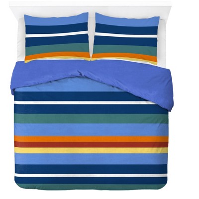Full/Queen Vintage Stripe Organic Cotton Kids Duvet Cover Set