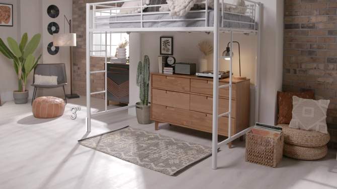 Twin Size Metal Platform Loft Bed - Saracina Home, 6 of 7, play video