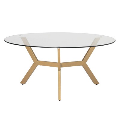 Photo 1 of 38 Archtech Round Coffee Table with Clear Glass Gold - Studio Designs Home