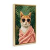 Stupell Industries Cozy Cat and Tropical Plants Floating Frame Canvas Art - 2 of 4