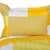 Slickblue Full/Queen Bedding Set, Handmade Vermicelli Quilted TC Fabric, Plaid Design, Yellow/Blue, 90.5"x90.5", 3PC - 3 of 4